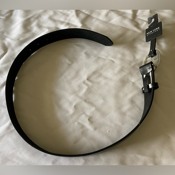 NWT New York & Company Rhinestone Encrusted Buckle Black Leather Belt Size S - Picture 3 of 7
